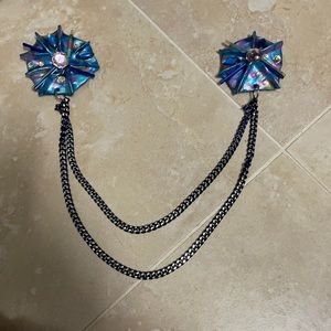 Vintage  double broach with chain